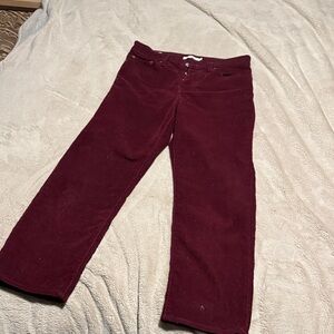 Levi's Women's Dark Red Corduroy Straight Leg Jeans